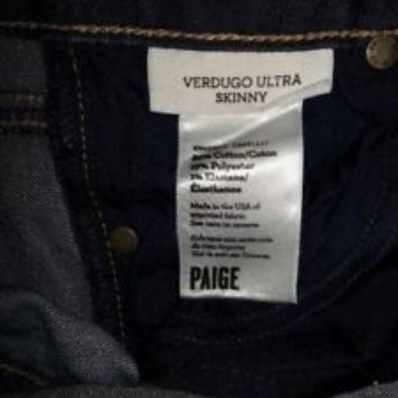 +++SOLD++++++PAIGE Verdugo Ultra Skinny Jeans Size - Picture 4 of 4